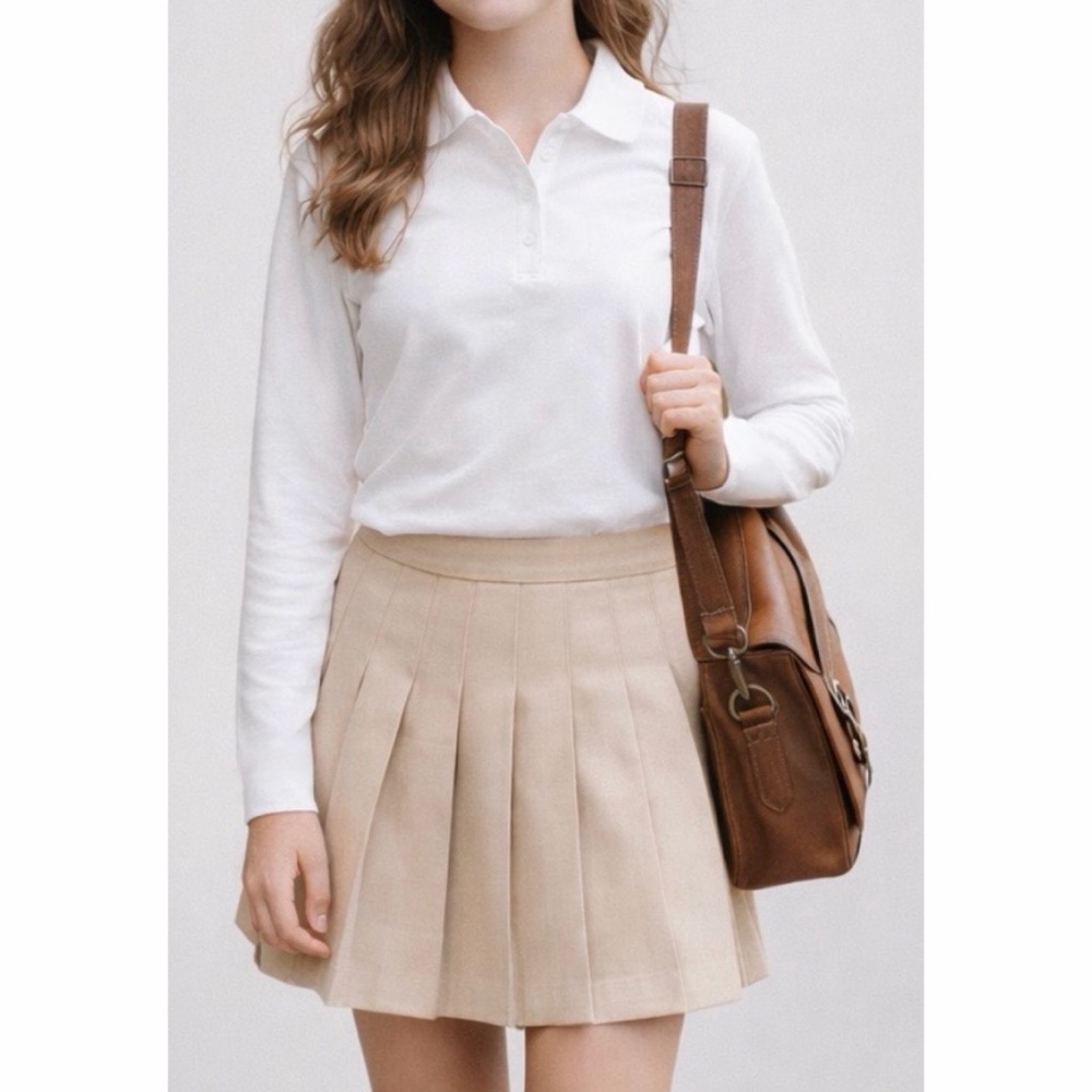 WONDER NATION • White Long Sleeve Polo Shirt, XXL - Picture 14 of 14